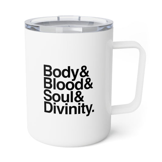 Body Blood Soul and Divinity Ampersand Insulated Coffee Mug, 10oz